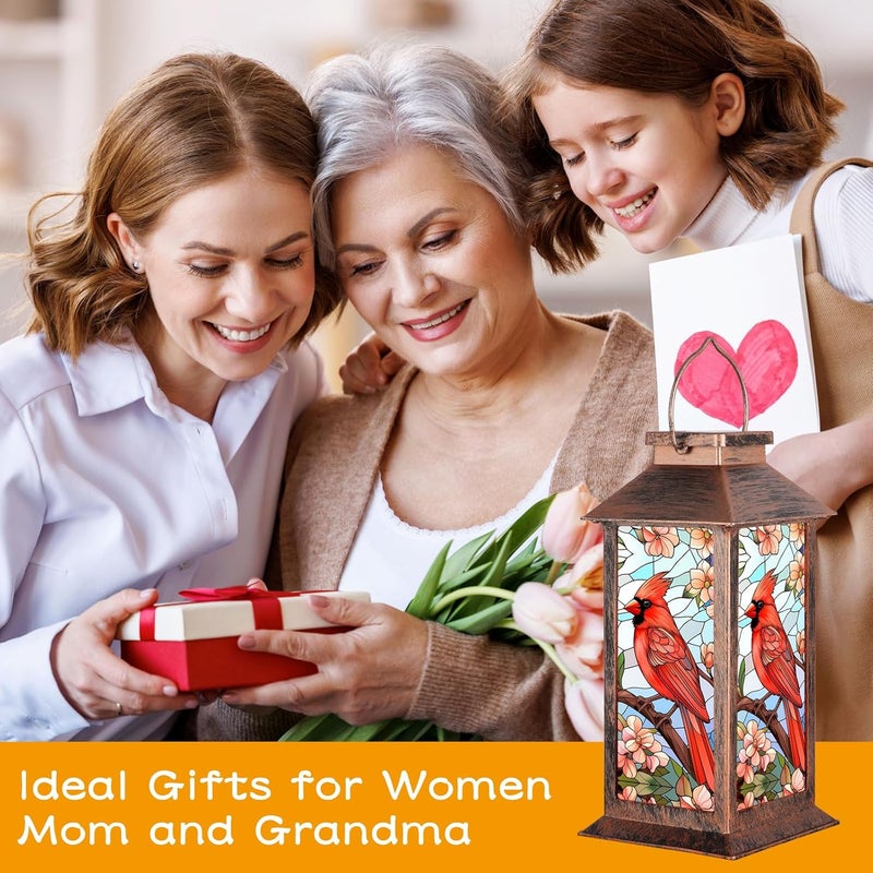 Doogarden Solar Lantern Outdoor Waterproof Cardinal Garden Decor Birthday Gifts for Women Mom and Grandma Solar LED Plastic Decorative Hanging Light for Yard(Cardinal) - Image 2
